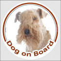 Lakeland Terrier, circle sticker "Dog on board" 15 cm