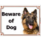 Long-Hair German Shepherd, portal Sign "Beware of Dog" portal placard, Door Gate panel photo notice