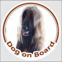 Circle sticker "Dog on board" 15 cm, Red black mask Afghan Hound Head