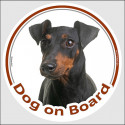 Manchester Terrier, circle sticker "Dog on board" 15 cm
