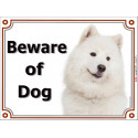 Portal Sign, 2 Sizes Beware of Dog, Samoyed head