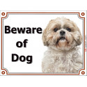 Shih Tzu head, portal Sign "Beware of Dog" 2 Sizes