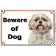 Portal Sign, 2 Sizes Beware of Dog, gold & white Shih Tzu head, portal placard, door plate, panel