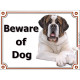 Portal Sign, 2 Sizes Beware of Dog, St. Bernard lying Bernhardshund Bernhardiner door plate portal placard