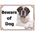St. Bernard lying, portal Sign "Beware of Dog" 2 Sizes