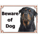 Portal Sign, 2 Sizes Beware of Dog, Rottweiler head, portal placard, door plate, panel gate