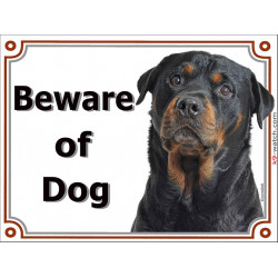 Portal Sign, 2 Sizes Beware of Dog, Rottweiler head