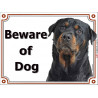 Portal Sign, 2 Sizes Beware of Dog, Rottweiler head, portal placard, door plate, panel gate