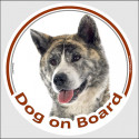Akita Inu, car sticker "Dog on board" 15 cm