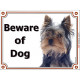 Portal Sign, 2 Sizes Beware of Dog, Yorkshire Terrier head, door plate, Gate panel, portal placard Yorkie