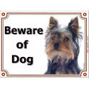 Portal Sign, 2 Sizes Beware of Dog, Yorkshire Terrier head