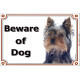 Portal Sign, 2 Sizes Beware of Dog, Yorkshire Terrier head, door plate, Gate panel, portal placard Yorkie