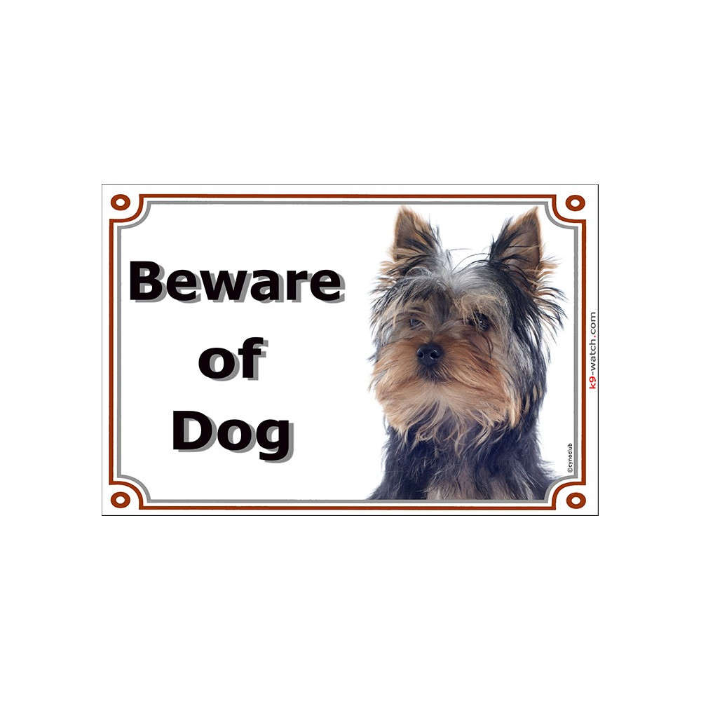 plaque for door or gate choose color and size BEWARE OF DOG sign 