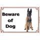 Portal Sign, 2 Sizes Beware of Dog, Belgium Shepherd Malinois Seated, portal placard door plate gate panel