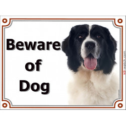Landseer, portal Sign "Beware of Dog" portal placard, door plate, gate panel photo notice
