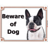 Portal Sign, 2 Sizes Beware of Dog, Boston Terrier head, portal placard, door plate, Gate Panel