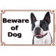 Portal Sign, 2 Sizes Beware of Dog, Boston Terrier head, portal placard, door plate, Gate Panel