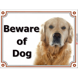 Portal Sign, 2 Sizes Beware of Dog, Golden Retriever head