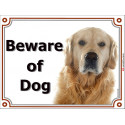 Portal Sign, 2 Sizes Beware of Dog, Golden Retriever head