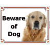 Portal Sign, 2 Sizes Beware of Dog, Golden Retriever head, portal placard, door plate, gate panel Retriver