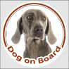 Circle sticker "Dog on board" 15 cm, Weimaraner Head