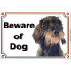 Portal Sign, 2 Sizes Beware of Dog, wild-boar wirehaired Dachshund head, portal placard, door plate, gate panel Dackel Doxie