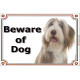 Portal Sign, 2 Sizes Beware of Dog, Fawn and White Bearded Collie head, Gate placard, door plate panel, Beardie Highland Collie,