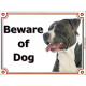 Portal Sign, 2 Sizes Beware of Dog, Black & white Amstaff head, gate plate, placard door panel American Stafford Terrier Staffor