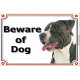 Portal Sign, 2 Sizes Beware of Dog, Black & white Amstaff head, gate plate, placard door panel American Stafford Terrier Staffor