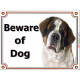 Portal Sign, 2 Sizes Beware of Dog, St. Bernard head, door plate, gate placard panel bernhardiner