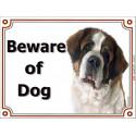 Portal Sign, 2 Sizes Beware of Dog, St. Bernard head