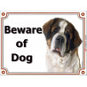 Portal Sign, 2 Sizes Beware of Dog, St. Bernard head, door plate, gate placard panel bernhardiner