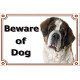 Portal Sign, 2 Sizes Beware of Dog, St. Bernard head, door plate, gate placard panel bernhardiner