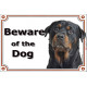 Portal Sign, 2 Sizes Beware of the Dog, Rottweiler head, portal placard, door plate, panel gate