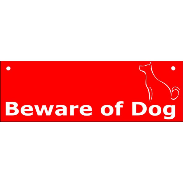 Red Portal Sign Beware of Dog, Gate plate, portal placard panel