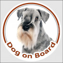 Schnauzer, car circle sticker "Dog on board" 15 cm