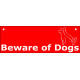 Red Portal Sign Beware of Dogs, gate plate plural placard panel