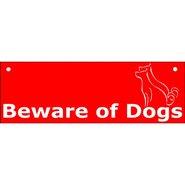 Red Portal Sign Beware of Dogs, gate plate plural placard panel