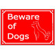 Red Portal Sign Beware of Dogs, gate plate plural placard panel