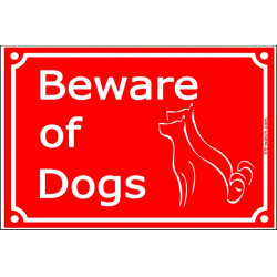 Red Street Portal Sign "Beware of Dogs" plural - 4 sizes