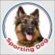 Circle sticker In/Out "Sporting Dog" 15 cm, Long Hair German Shepherd Head