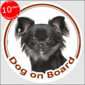 Chihuahua, car circle sticker "Dog on board" 15 cm car