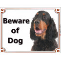 Setter Gordon head, portal Sign "Beware of Dog" 2 Sizes