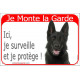 Portal Sign red 24 cm Beware of the Dog, black German Shepherd on duty gate plate placard