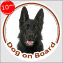 Black German Shepherd, sticker "Dog on board" 15 cm