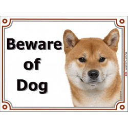 Red Shiba Inu, portal Sign "Beware of Dog" 2 Sizes C