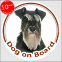 Schnauzer, circle sticker "Dog on board" 15 cm