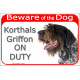 Red Portal Sign "Beware of the Dog, Korthals Griffon on duty" gate plate photo notice panel placard