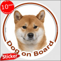 Shiba Inu, car circle sticker "Dog on board" 15 cm