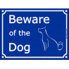 Blue Street Portal Sign "Beware of the Dog" - 2 sizes, gate plate notice, placard color panel